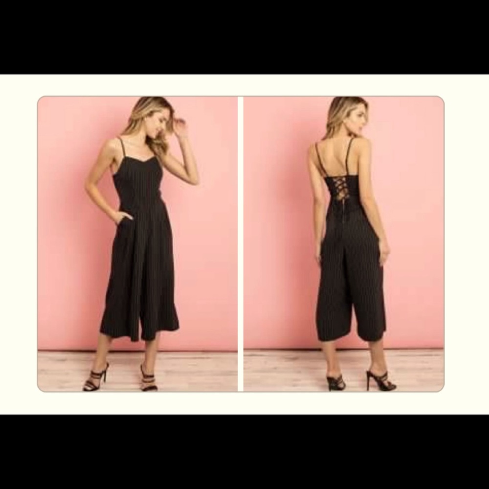 Black&White striped jumpsuit